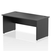 Dynamic Impulse W1600 x D800 x H730mm Straight Office Desk With Cable Management Ports Panel End Leg Black Finish - I004975