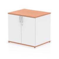 Impulse 600mm Deep Desk High Cupboard Beech and White