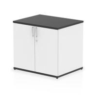 Impulse 600mm Deep Desk High Cupboard Black and White