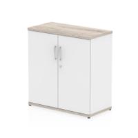 Impulse 800mm Cupboard Grey Oak and White