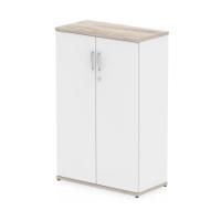 Impulse 1200mm Cupboard Grey Oak and White