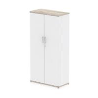 Impulse 1600mm Cupboard Grey Oak and White