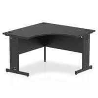 Impulse 1200mm Corner Office Desk Black Top Black Cable Managed Leg
