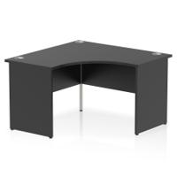 Impulse 1200mm Corner Office Desk Black Top Panel End Leg