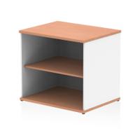 Impulse 600mm Deep Desk High Bookcase Beech and White