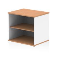 Impulse 600mm Deep Desk High Bookcase Oak and White