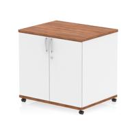 Impulse 600mm Deep Mobile Cupboard Walnut and White