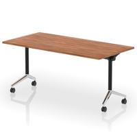 Impulse Plus Flip Top 1600mm Rectangular Table With Chrome Foot Walnut Top