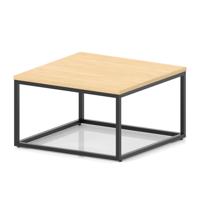 Impulse 800mm Square Coffee Table With Metal Frame Maple Top Black Leg