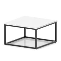 Impulse 800mm Square Coffee Table With Metal Frame White Top Black Leg