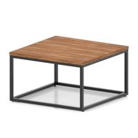 Impulse 800mm Square Coffee Table With Metal Frame Walnut Top Black Leg