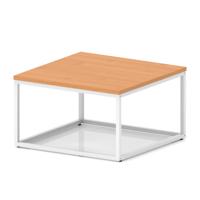 Impulse 800mm Square Coffee Table With Metal Frame Beech Top White Leg