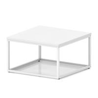 Impulse 800mm Square Coffee Table With Metal Frame White Top White Leg