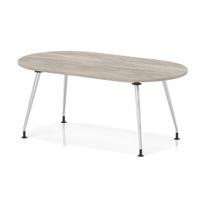 Impulse 1800mm Boardroom Table With Silver Leg Frame Grey Oak Top