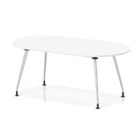 Impulse 1800mm Boardroom Table With Silver Leg Frame White Top
