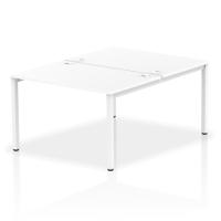 Impulse Back-to-Back 2 Person Bench Desk W1200 x D1600 x H730mm With Cable Ports White Finish White Frame - IB00111