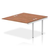 Impulse Back-to-Back Bench Desk Extension Kit W1400 x D1600 x H730mm Walnut Finish Silver Frame - IB00224
