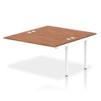 Impulse Back-to-Back Bench Desk Extension Kit W1400 x D1600 x H730mm Walnut Finish White Frame - IB00230