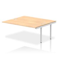 Dynamic Impulse W1800 x D1600 x H750mm Back to Back Bench Desk 2 Person Extension Kit Maple Finish Silver Frame - IB00426