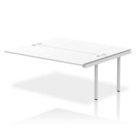 Dynamic Impulse W1800 x D1600 x H750mm Back to Back Bench Desk 2 Person Extension Kit White Finish Silver Frame - IB00429