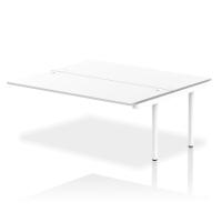 Dynamic Impulse W1800 x D1600 x H750mm Back to Back Bench Desk 2 Person Extension Kit White Finish White Frame - IB00435