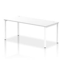 Dynamic Impulse W1800 x D800 x H750mm Single Row Bench Desk With Cable Management Ports Goal Post Leg White Finish White Frame - IB00447