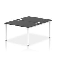 Impulse Bench B2B 2 Person 1200 White Frame Office Bench Desk Black