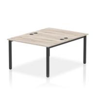 Impulse Bench B2B 2 Person 1200 Black Frame Office Bench Desk Grey Oak