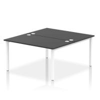 Impulse Bench B2B 2 Person 1400 White Frame Office Bench Desk Black