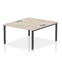 Impulse Bench B2B 2 Person 1400 Black Frame Office Bench Desk Grey Oak