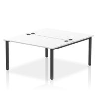 Impulse Bench B2B 2 Person 1400 Black Frame Office Bench Desk White