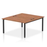 Impulse Bench B2B 2 Person 1400 Black Frame Office Bench Desk Walnut