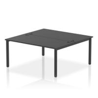 Impulse Bench B2B 2 Person 1600 Black Frame Office Bench Desk Black
