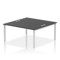 Impulse Bench B2B 2 Person 1600 Silver Frame Office Bench Desk Black
