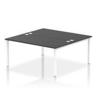 Impulse Bench B2B 2 Person 1600 White Frame Office Bench Desk Black