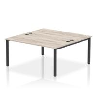 Impulse Bench B2B 2 Person 1600 Black Frame Office Bench Desk Grey Oak