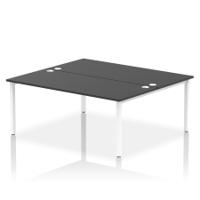 Impulse Bench B2B 2 Person 1800 White Frame Office Bench Desk Black