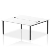 Impulse Bench B2B 2 Person 1800 Black Frame Office Bench Desk White