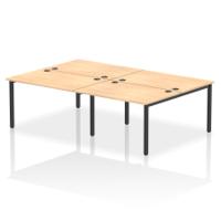 Impulse Bench B2B 4 Person 1200 Black Frame Office Bench Desk Maple