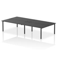 Impulse Bench B2B 4 Person 1600 Black Frame Office Bench Desk Black