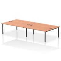 Impulse Bench B2B 4 Person 1800 Black Frame Office Bench Desk Beech