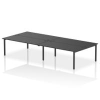 Impulse Bench B2B 4 Person 1800 Black Frame Office Bench Desk Black