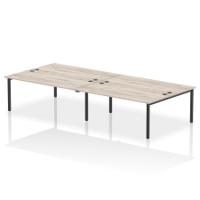 Impulse Bench B2B 4 Person 1800 Black Frame Office Bench Desk Grey Oak