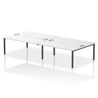 Impulse Bench B2B 4 Person 1800 Black Frame Office Bench Desk White
