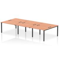 Impulse Bench B2B 6 Person 1200 Black Frame Office Bench Desk Beech