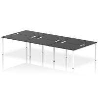 Impulse Bench B2B 6 Person 1200 White Frame Office Bench Desk Black