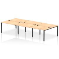 Impulse Bench B2B 6 Person 1200 Black Frame Office Bench Desk Maple