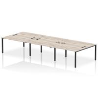 Impulse Bench B2B 6 Person 1400 Black Frame Office Bench Desk Grey Oak