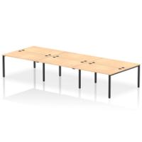 Impulse Bench B2B 6 Person 1400 Black Frame Office Bench Desk Maple