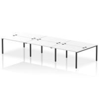 Impulse Bench B2B 6 Person 1400 Black Frame Office Bench Desk White